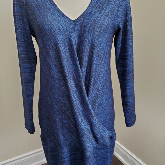 Brenda Beddome Blue Front Faux Wrap Dress Size 12 - Picture 3 of 8